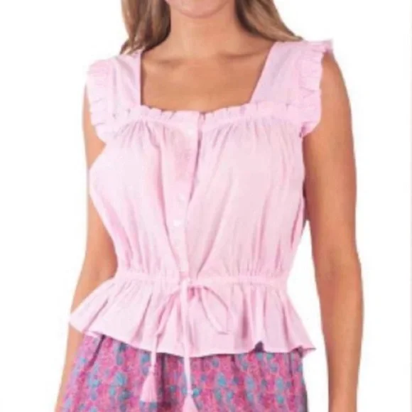 Simply Southern Pink Sleeveless Top - Size Large - Picture 1 of 11